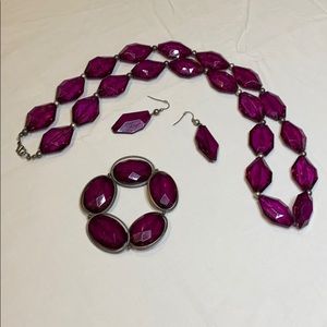Crackled Acrylic 3 Piece Jewelry Set